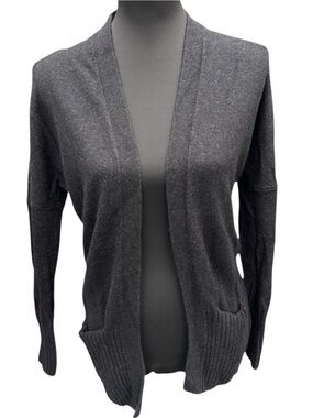 Aritzia Talula Dark Grey Lenox Angora Cashmere Open Front Cardigan Sweater (XXS)